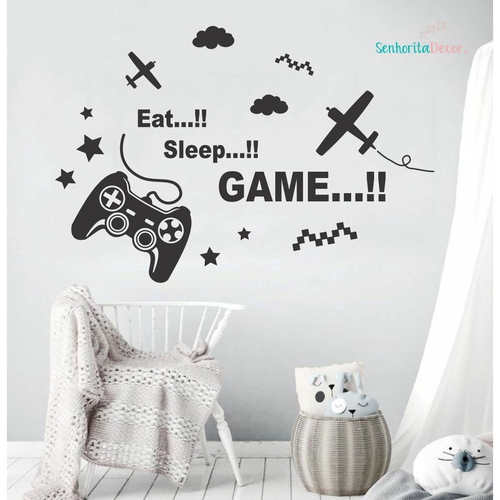 Adesivo De Parede Video Game Gamer Decorativo Desenhos Games