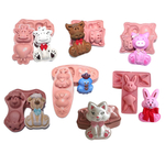Kit Frisadores Resina Eva Coleção Bichos Fazendinha 8 Peças