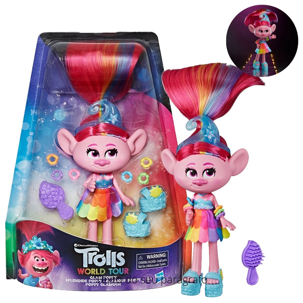 Trolls Boneca Princesa Poppy Com Patins