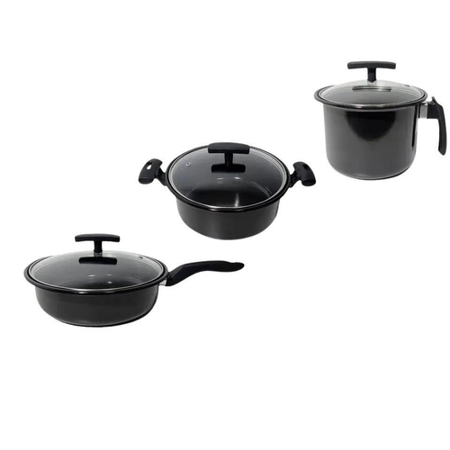 Jogo de Panelas 10 Peças Style Cook Black Cerâmica Com Indução