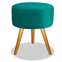 Puff Pufinho Puf Redondo Pés Palito Suede Azul Tiffany é boa?