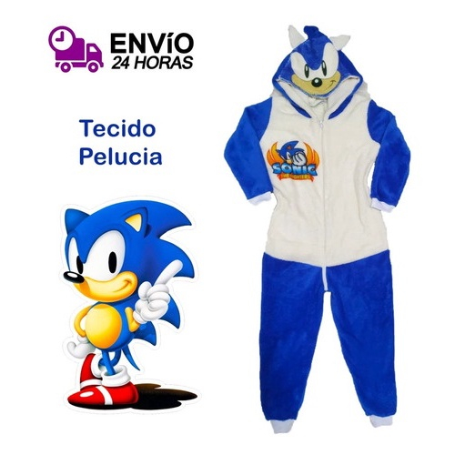 Pijama Infantil Macacão Kigurumi Fantasia Sonic Parmalat em Promoção na  Americanas