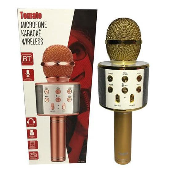 Microfone De Karaoke Com Bluetooth Recarregável - Tomate - Animus