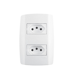 Tomada Dupla Monobloco 10A Slim Ilumi Menor preço em Tomada Dupla Monobloco 10A Slim Ilumi