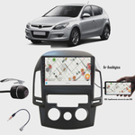 Multimídia 9 Hyundai I30 2009 até 2013 Espelhamento USB Bluetooth + Câmera de Ré + Moldura + Adaptador de Antena