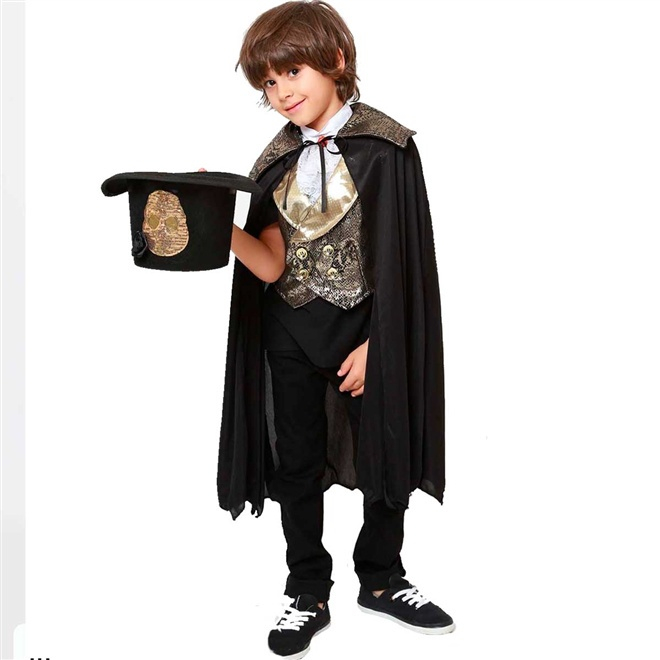 Fantasia Infantil Halloween Vampiro Drácula Luxo Com Capa