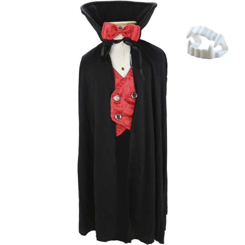 Fantasia de Halloween Infantil Masculino Vampiro Conde Drácula G 7-10