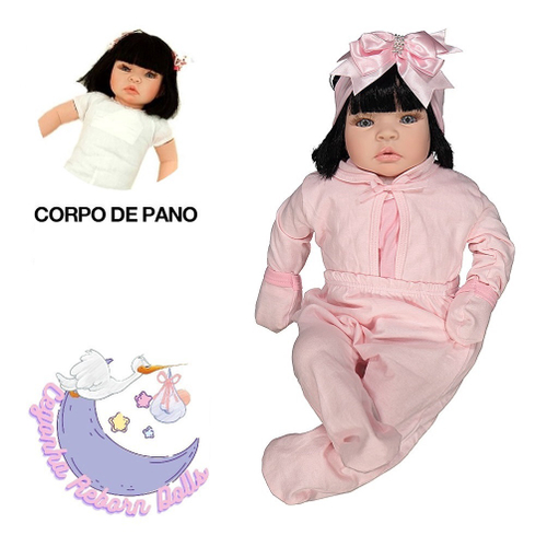 Boneca Bebe Reborn Barata De Pano Morena New born no Shoptime