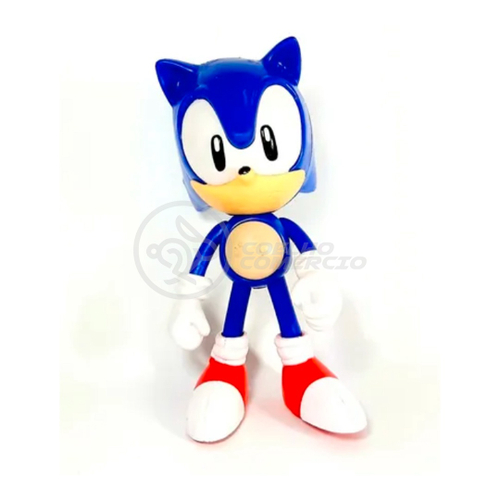 Boneco Sonic 28cm Azul Personagem Jogo Videogame Caixa