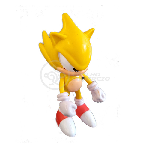 Boneco Super Sonic Amarelo Personagem Action Figure Articulado