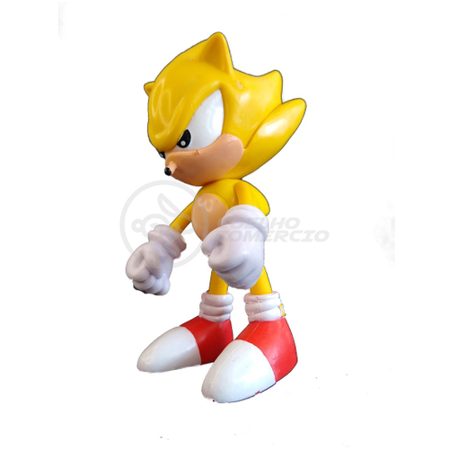 Boneco Sonic Amarelo Hedgehog Articulado Grande Original Brinquedo