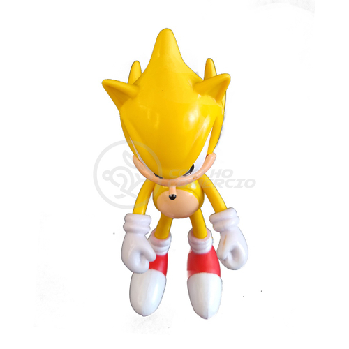 Boneco Sonic Amarelo Action Figure Personagem Articulado