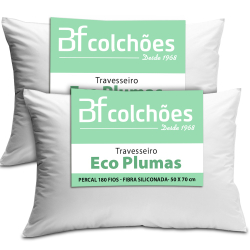 Kit 2 Travesseiro Antialérgico Percal 180 Fios Ecoplumas Fibra Siliconada Macio Lavável 50x70x14cm bf Colchões Menor preço em Kit 2 Travesseiro Antialérgico Percal 180 Fios Ecoplumas Fibra Siliconada Macio Lavável 50x70x14cm bf Colchões