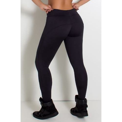 Calça Legging Feminina Compress Energy com Bolsos e Trançado Lateral Cinza  Chumbo - lojaliquido