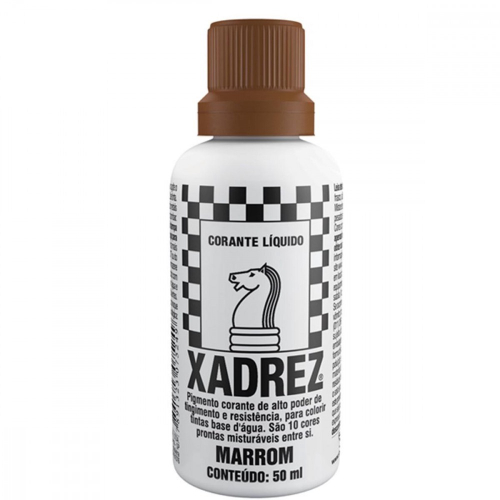 Corante Xadrez MARROM c/ CASTANHO 50ml - Corante Xadrez MARROM c/ CASTANHO  50ml - Tintas Coral