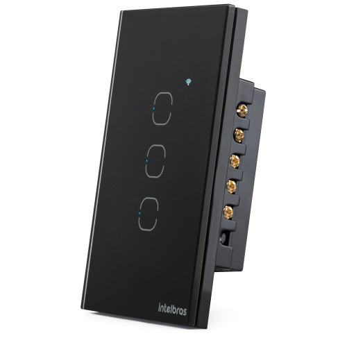 Interruptor smart wi fi touch 3 teclas ews 1003 preto intelbras em