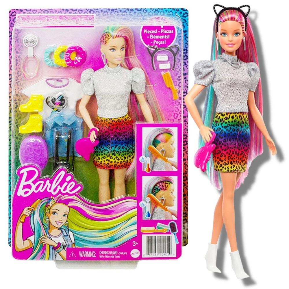 Boneca Barbie Arco Íris Oncinha Leopard Rainbow Hair Mattel - JP Toys -  Brinquedos e Actions Figures para todas as idades