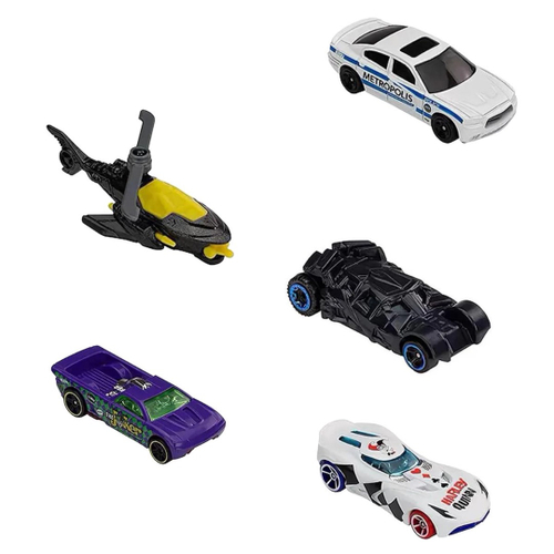 Carrinho Hot Wheels Pack Cartela C/ 5 - Edição Batman Mattel