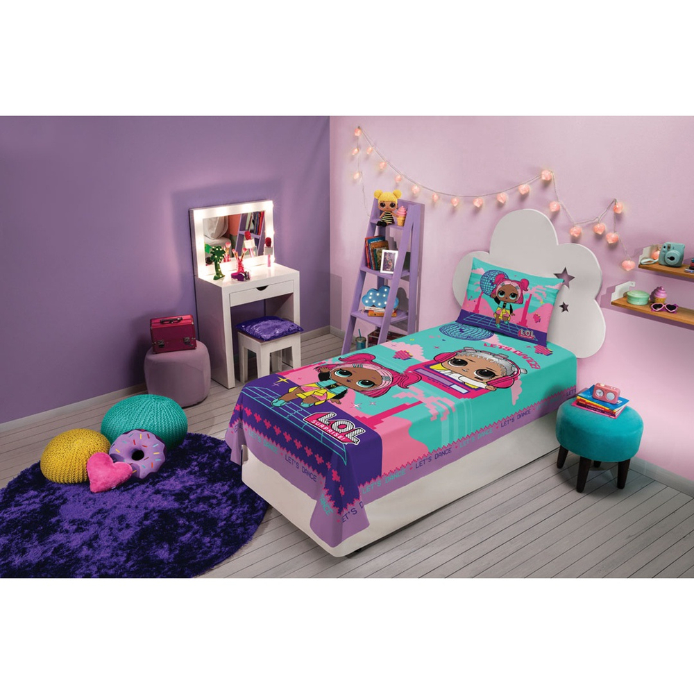 Jogo de Cama Solteiro-Bonecas LOL Infantil Fofinhas Surprise