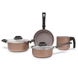 Jogo de Panelas 4 Peças Safira Brinox Pro-Flon Fendi Menor preço em Jogo de Panelas 4 Peças Safira Brinox Pro-Flon Fendi