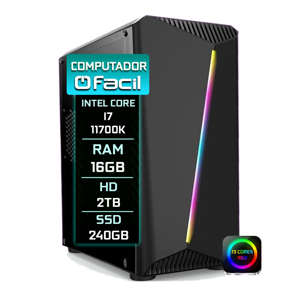 Pc Gamer F Cil Intel Core I K Ghz Gera O Gb Ddr Mhz Hd Tb Ssd Gb