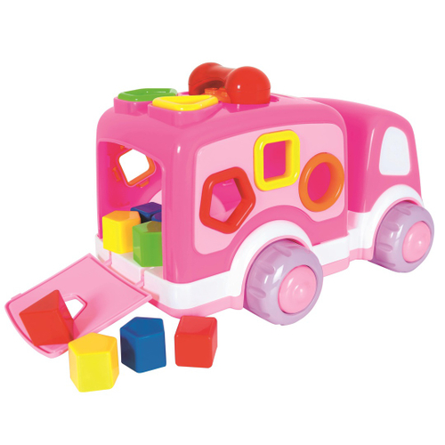 Brinquedo Educativo Bebe Caminhao Didatico Rosa - Super Toys em