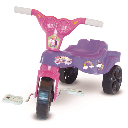 Triciclo Infantil Velotrol Unicórnio Com Empurrador Menina