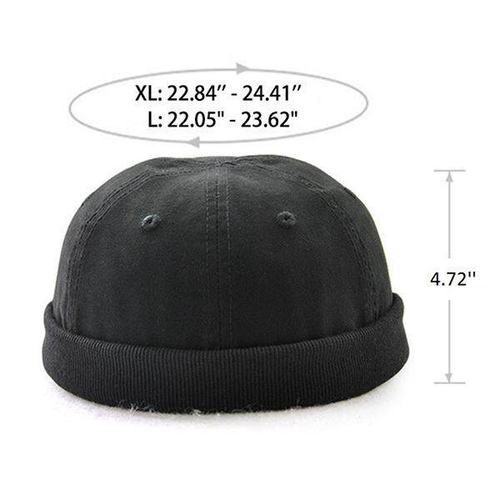 Novidade Retro Skullcap Homens Mulheres Sailor Cap Worker Hat Rolled Cuff Brimless Hat Gorros De Algod O Ajustavel Hook Loop Preto One Size 58cm Em Promocao Ofertas Na Americanas