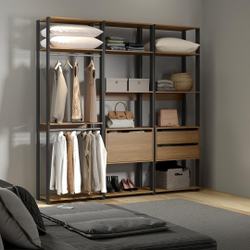 Guarda Roupa Casal para Closet Aberto 210x220 Cm Estilo Industrial Bacco 3 Peças mdp Carvalho menu Menor preço em Guarda Roupa Casal para Closet Aberto 210x220 Cm Estilo Industrial Bacco 3 Peças mdp Carvalho menu