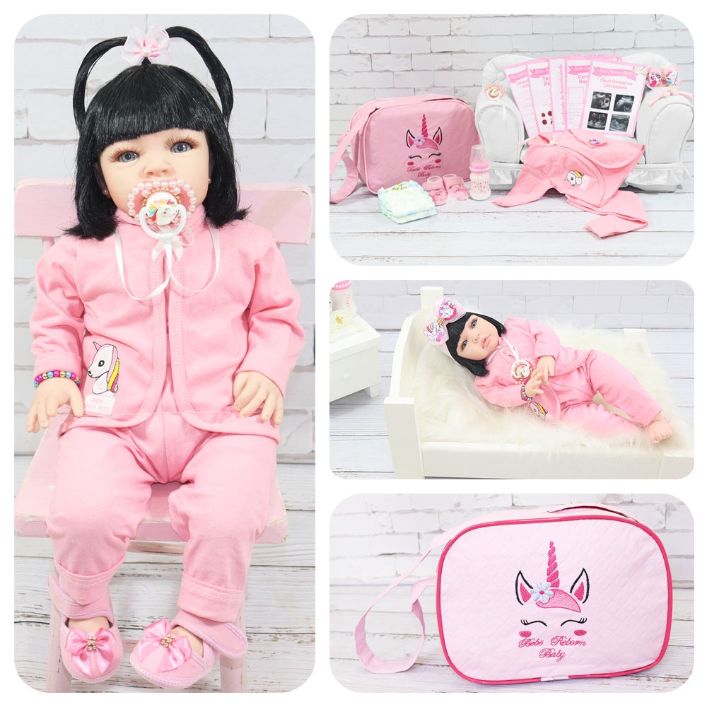 Boneca Bebê Reborn Real Princesa Newborn c Bolsa Maternidade - Chic Outlet  - Economize com estilo!