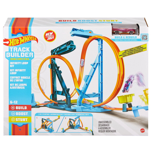 hot wheels track builder kit de looping azul flk89 mattel