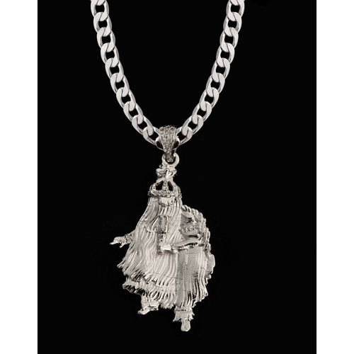 Pingente obaluaê banhado A rhodium
