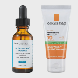 Kit Serum Blemish + Age Defense SkinCeuticals 30ml e Protetor Solar Gel Creme Anthelios AIRlicium fps 70 50g Menor preço em Kit Serum Blemish + Age Defense SkinCeuticals 30ml e Protetor Solar Gel Creme Anthelios AIRlicium fps 70 50g