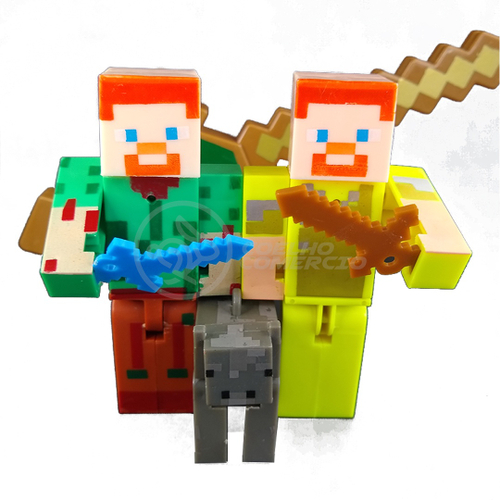 Bonecos Minecraft Aranha e Alex Original Jazwares