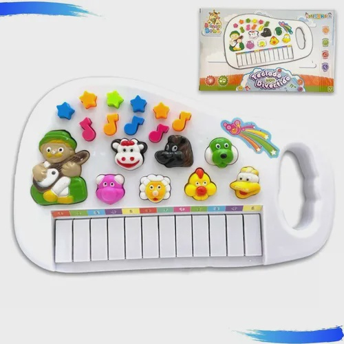 Piano Teclado Baby Fazendinha com Luz Músicas e Sons Animais – Seu