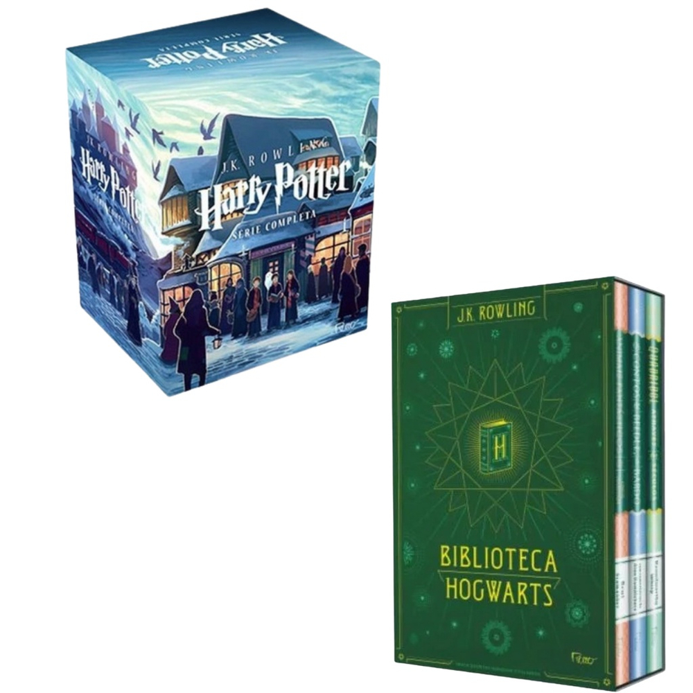 Box Livros 1-7 Harry Potter + Biblioteca De Hogwarts No Shoptime