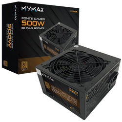 Fonte atx 500W 80 Plus Bronze - pfc Ativo - mymax Menor preço em Fonte atx 500W 80 Plus Bronze - pfc Ativo - mymax