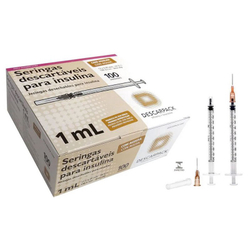 Seringa de Insulina 1ml com Agulha 13 x 4,5mm - Descarpack Menor preço em Seringa de Insulina 1ml com Agulha 13 x 4,5mm - Descarpack