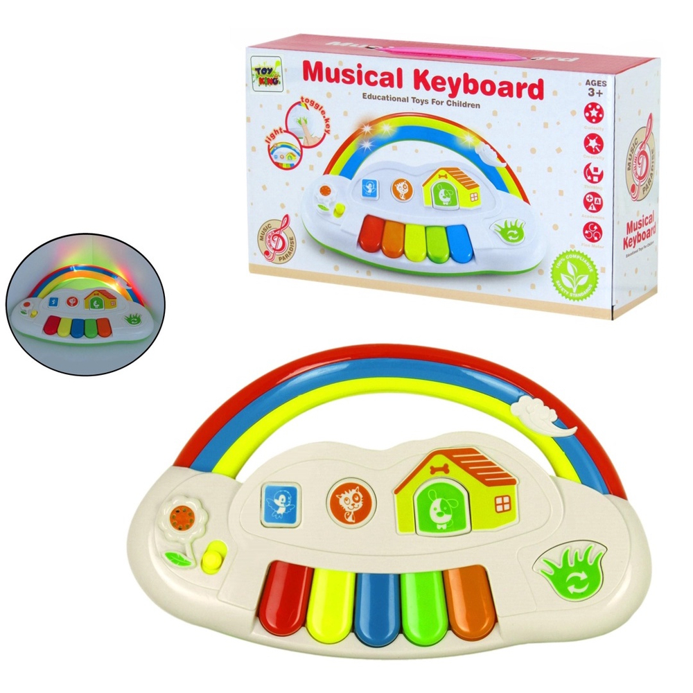 Brinquedo Teclado Infantil Piano Som Educativo Luz Arco Ris Submarino