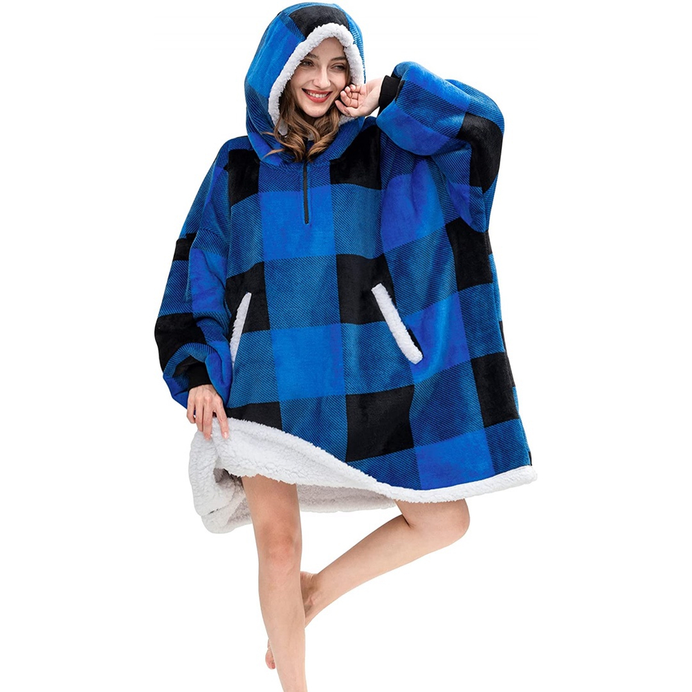 oversized sherpa wearable blanket moletom com capuz