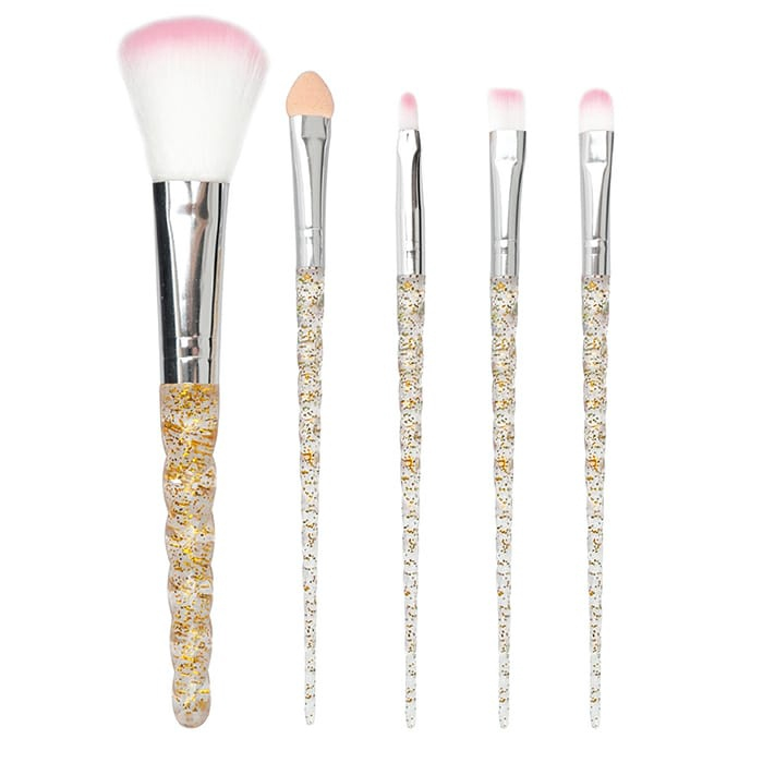 Pincel Maquiagem Fashion Jogo Kit Com 5 Peças Sombras Espuma