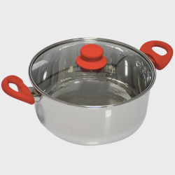 Caçarola Pratic Casa 24cm Inox/Vermelha Menor preço em Caçarola Pratic Casa 24cm Inox/Vermelha