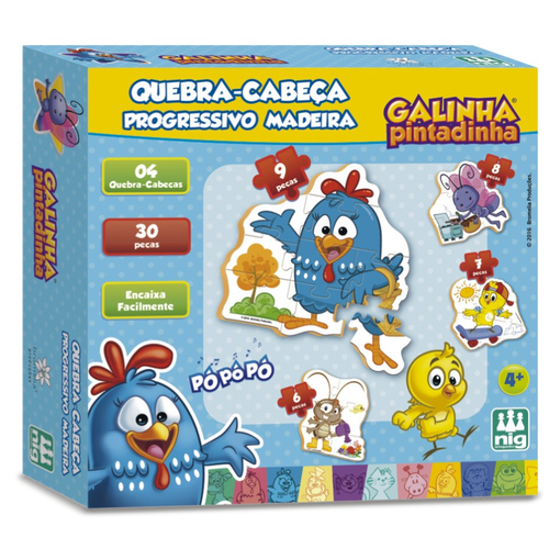 Quebra Cabeça Progressivo Galinha Pintadinha Jogo Educativo Mdf em