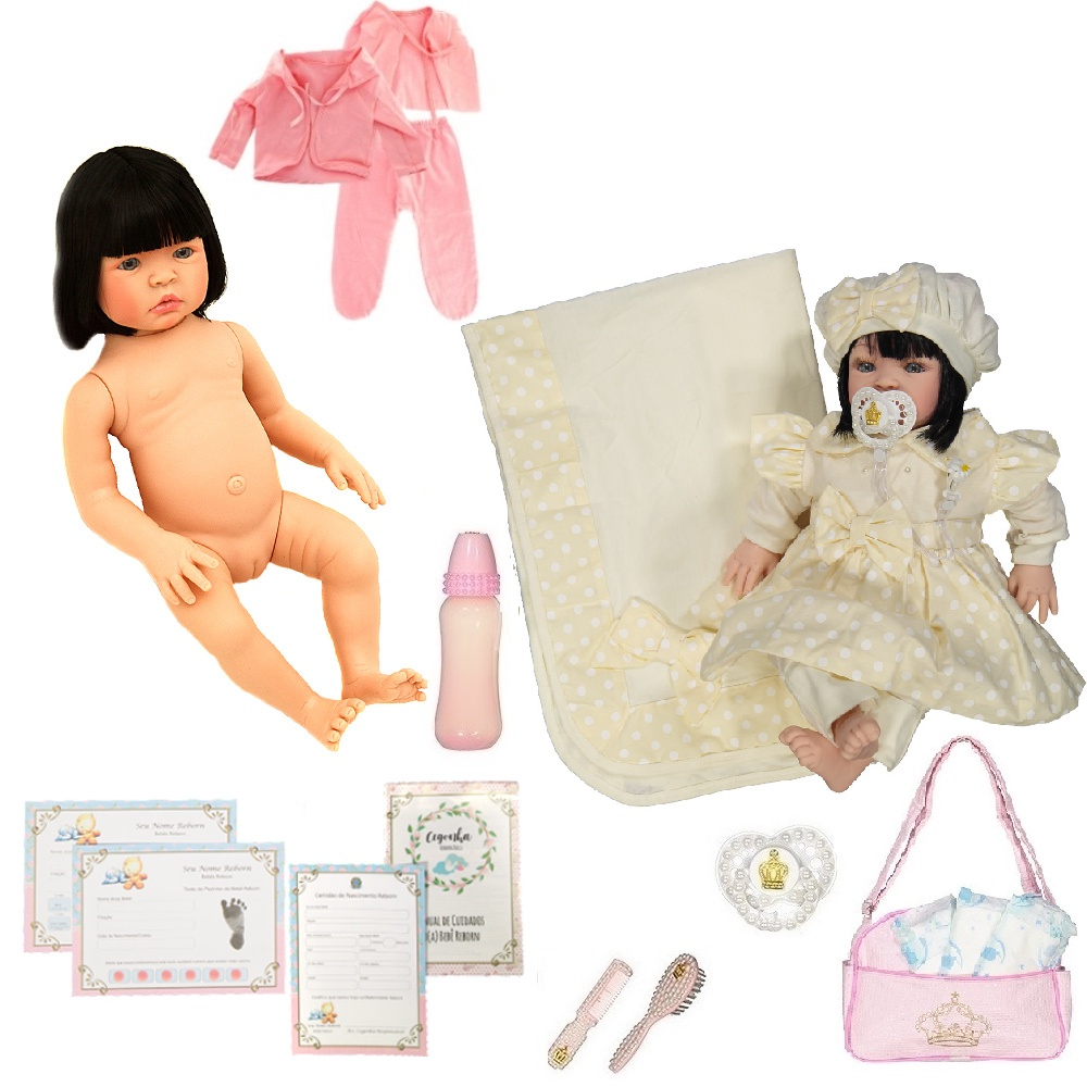 Boneca Bebê Reborn 100% Silicone 23 Itens Bolsa Maternidade - Princesa  Reborn