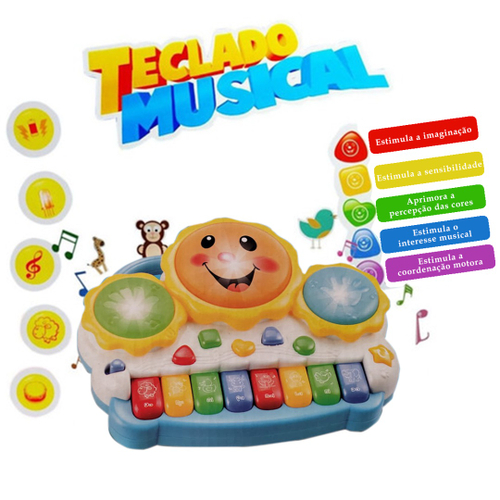 BRINQUEDO PARA BEBE INFANTIL TECLADO PIANO INTERATIVO MUSICA