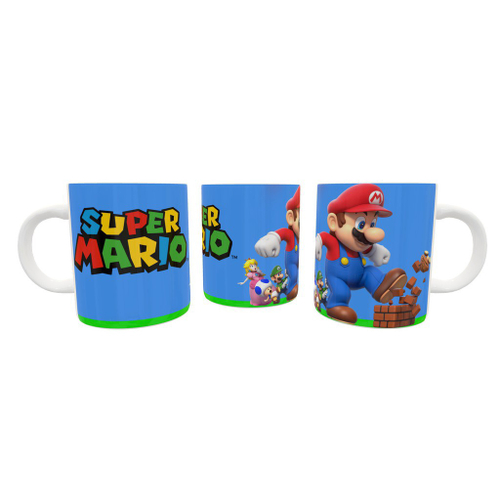 Caneca/Copo Super Mario Bros Resina 3D Jogo Mario