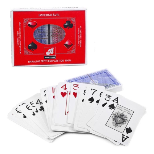 Kit 2 Jogos Maços Com 54 Cartas Baralho Plástico Truco Poker