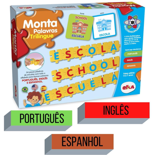 Jogo Infantil Educativo Idiomas Inglês Espanhol Italiano Nf