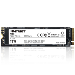 Ssd 1tb M.2 NVMe PCIe 2100mb/s Leitura - 1650mb/s Gravacao P300P1TBM28 Patriot Menor preço em Ssd 1tb M.2 NVMe PCIe 2100mb/s Leitura - 1650mb/s Gravacao P300P1TBM28 Patriot