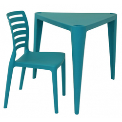 Conjunto de 1 Mesa e 1 Cadeira Plastica Infantil Azul Menor preço em Conjunto de 1 Mesa e 1 Cadeira Plastica Infantil Azul
